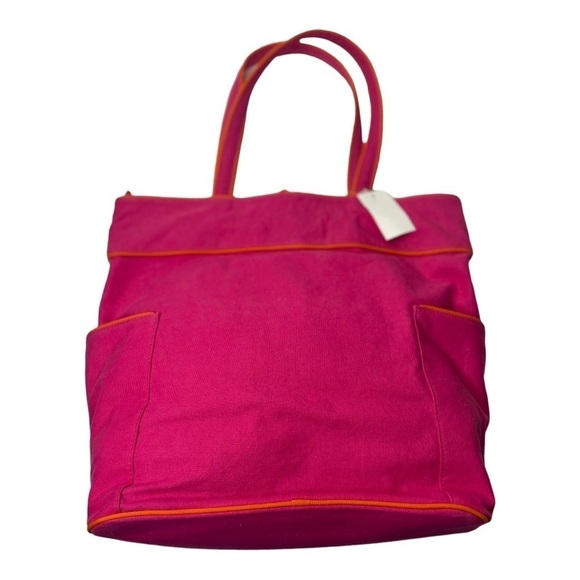 NWT J. Jill Pink Canvas Tote Beach Bag - Picture 4 of 4